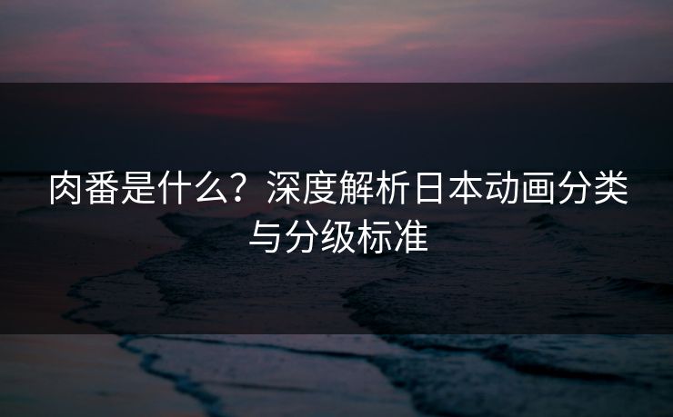 肉番是什么？深度解析日本动画分类与分级标准